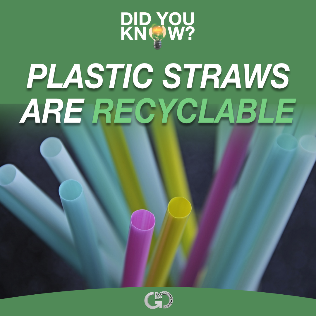 Did you know plastic straws are recyclable? GreenGate3D