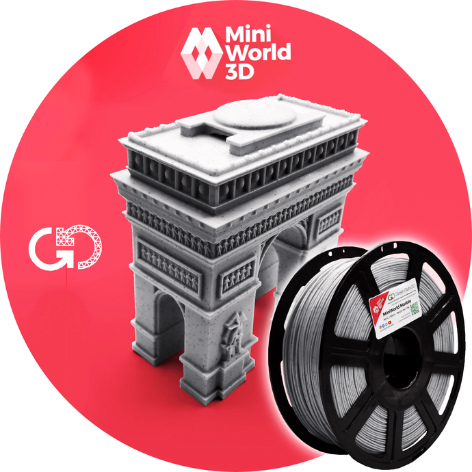 MiniWorld3D Marble: Recycled PET-G (plus a FREE Arc de Triomphe STL by MiniWorld3D!)