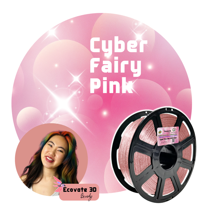 Cyber Fairy Pink: Recycled Translucent Pink PET-G with ✨️S✨️P✨️A✨️R✨️K✨️L✨️E✨️S✨️