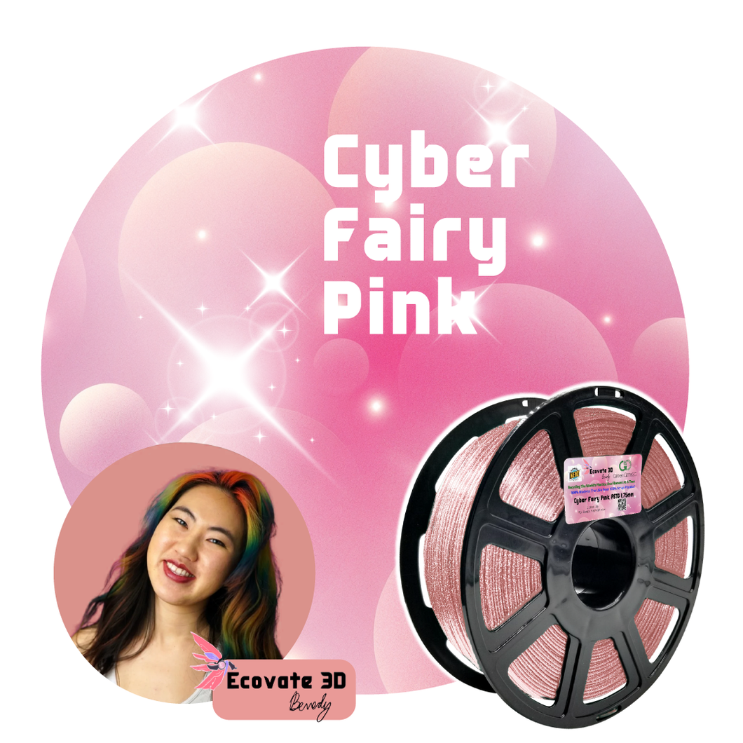 Cyber Fairy Pink: Recycled Translucent Pink PET-G with ✨️S✨️P✨️A✨️R✨️K✨️L✨️E✨️S✨️