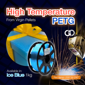 Ice Blue: High Temp 235° C - 290° C Virgin PET-G (*Eject your ABS*)