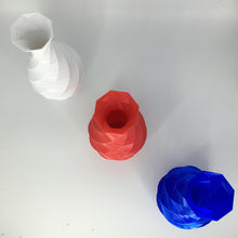Load image into Gallery viewer, Riskable&#39;s Twisted Low-Poly Vase STL and GreenGate3D&#39;s Clear PETG filament